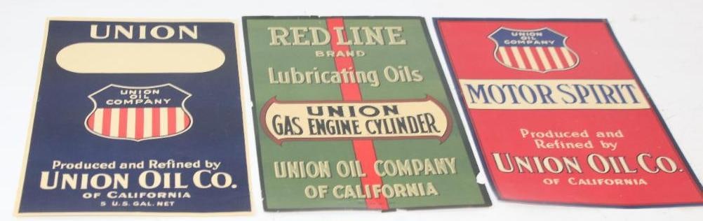 Group of 3 Union Oil Company Unused 5 Gallon Can Decals (1 of 5)