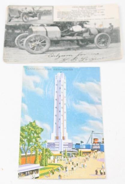 Group of 2 Giant Havoline Thermometer, and Oilzum Unused Postcards: 5.5" x 3.5" each