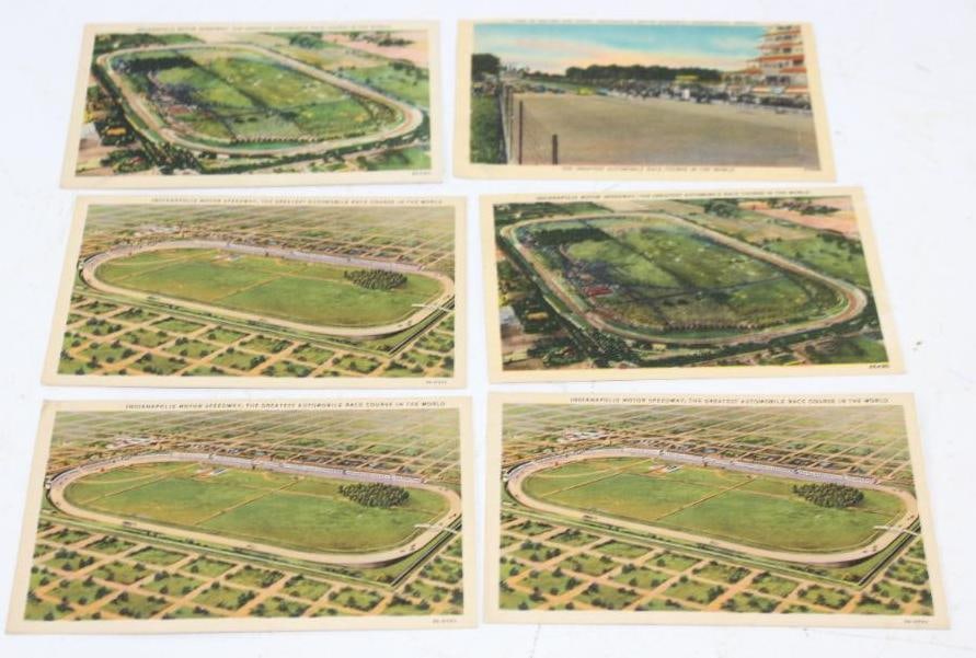 Group of 6 Early Indianapolis Motor Speedway Advertising Postcards (1 of 6)