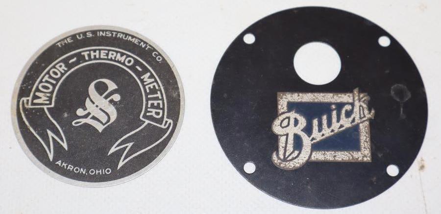 Group of 2 Buick Moto Meter Advertising Inserts: largest 2.75" x 2.75"