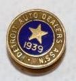 1939 Cloisonne Detroit Auto Dealers Association Lapel Pin: .5" x .5"