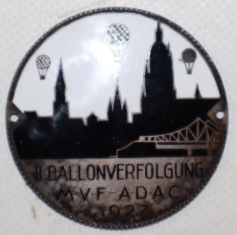 1927 Cloisonne Hot Air Balloon Tracking Medallion Badge (1 of 2)