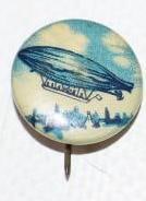 Early Blimp Scene Celluloid Pin Back Badge (1 of 2)