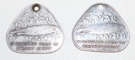 Group of 2 Goodyear Zeppelin Airdock Tags made with Duralumin Used in Airship Akron (1 of 2)