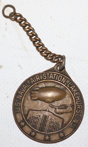 US Naval Airstation Lakehurst NJ Brass Embossed Keychain Tag (1 of 2)