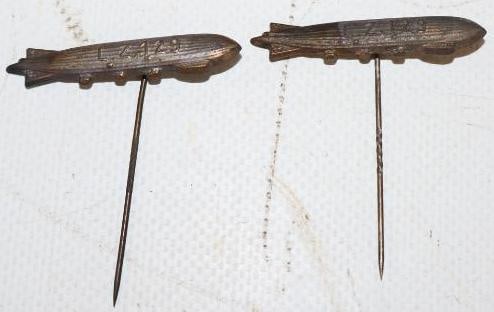Group of 2 L.Z.129 Blimp Zeppelin Shaped Lapel Pins (1 of 2)