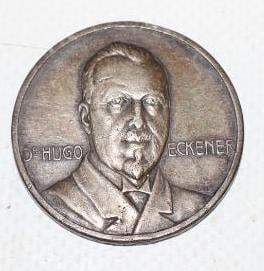 1924 Dr Hugo Eckener American Trip Silver Blimp Medallion (1 of 2)