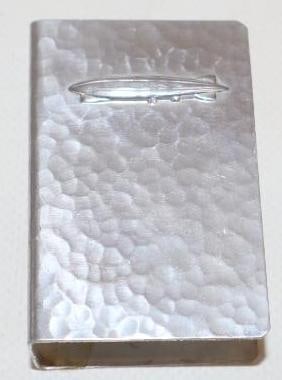 Duralumin Letter Holder with Embossed Blimp Scene: 2.5" x 1.5" x .75"