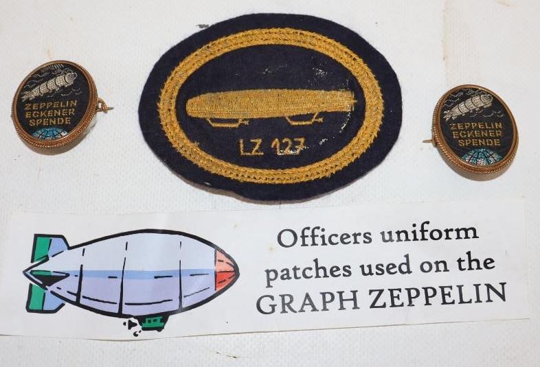 Group of 3 Officers Uniform Patch and Pin Back Buttons from The Graph Zeppelin (1 of 2)