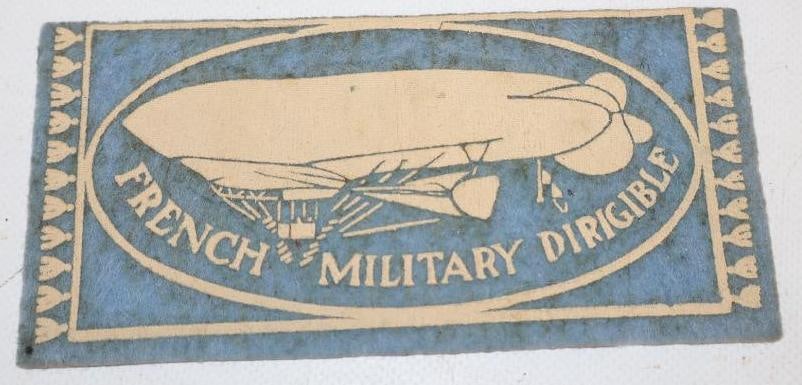 French Military Diregible Felt Advertisement: 6" x 3"