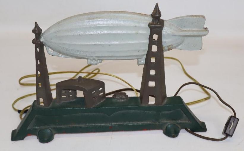 Die Cut Cast Iron Blimp Lightup Doorstop: untested, 12" x 1" x 8"