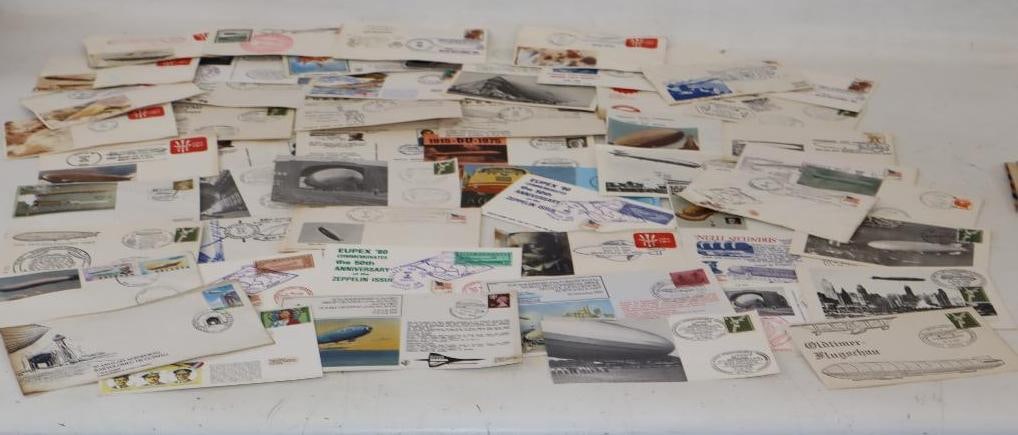 Group of 57 1970's & 1980's First Flight Postmarked Envelopes: largest 7" x 4.5"