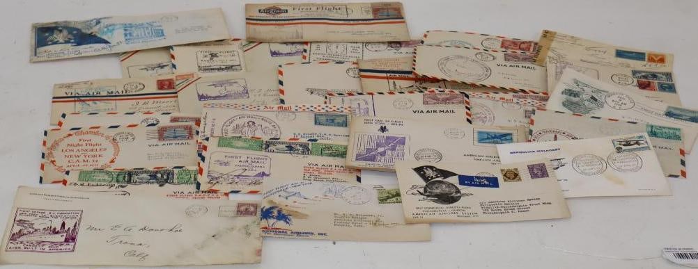 Group of 30 1930 First Flight Airmail Postmarked Envelopes (1 of 7)