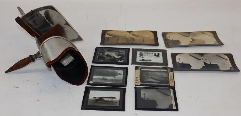 Early Perfectoscope with 10 Blimp Viewing Cards: largest 12" x 6" x 7.5"