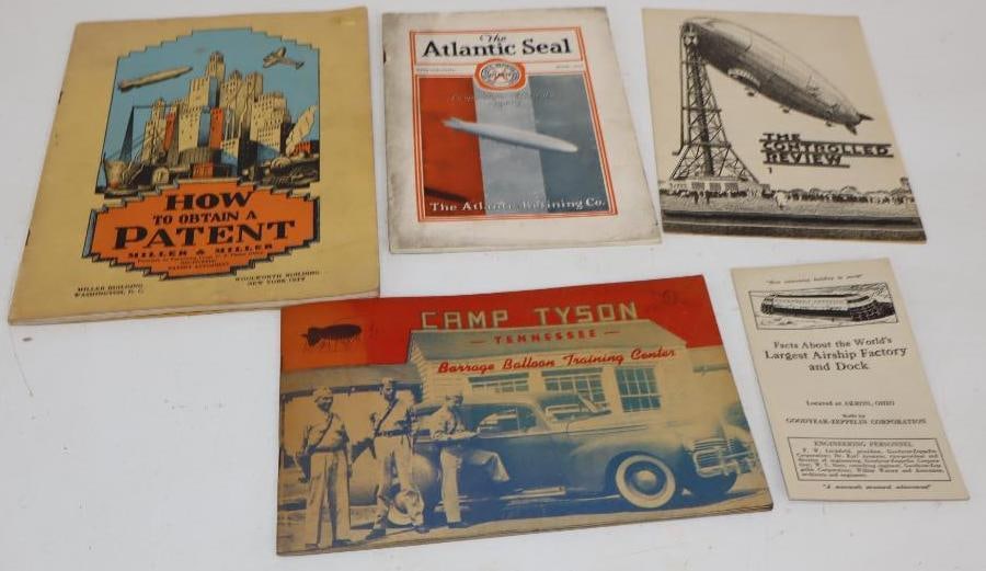 Group of 5 1930's Books and Pamphlets with Zeppelin Advertising: largest 7.5" x 10.5"