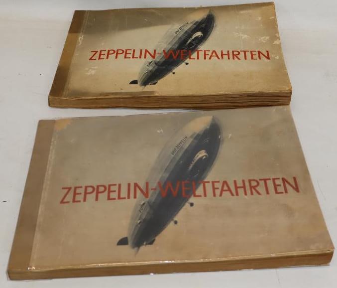 Group of 2 Graf Zeppelin-Weltfahrten 1932 Pictoral Books: 13.5" x 9.5" each