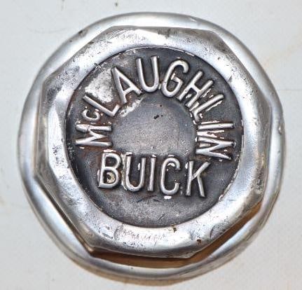 Buick McLaughlin Embossed Aluminum Threaded Automobile Hubcap (1 of 2)