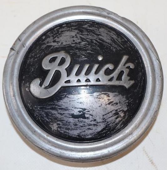 Embossed Aluminum Buick Threaded Automobile Hubcap (1 of 2)
