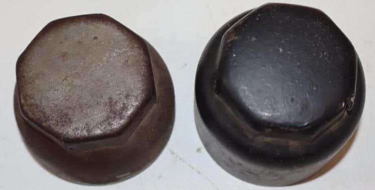 Group of 2 1930's Chevrolet Truck Threaded Automobile Hubcaps (1 of 2)