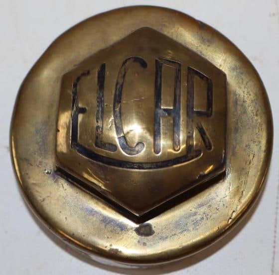 Elcar Brass Debossed Threaded Automobile Hubcap (1 of 2)