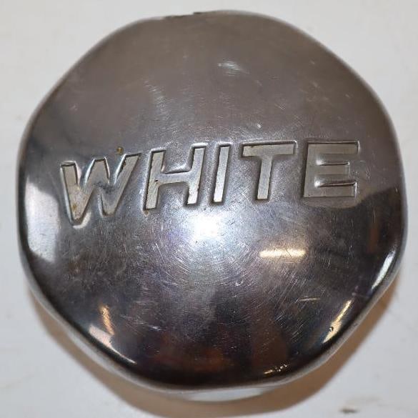 White Truck Debossed Chromed Steel Threaded Automobile Hubcap (1 of 2)