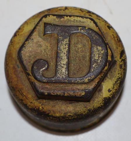 John Deere Embossed Steel Threaded Tractor Hubcap (1 of 2)