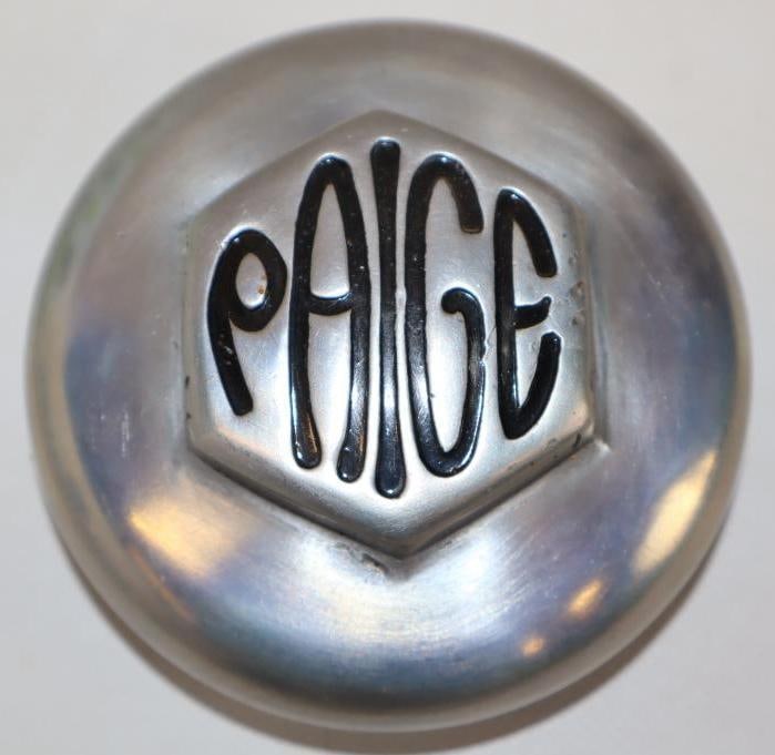 Paige Motor Car Co. Debossed Aluminum Threaded Automobile Hubcap (1 of 2)