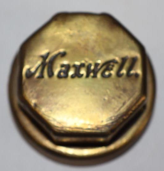 1907-09 Model L-C Maxwell Debossed Brass Threaded Automobile Hubcap (1 of 2)