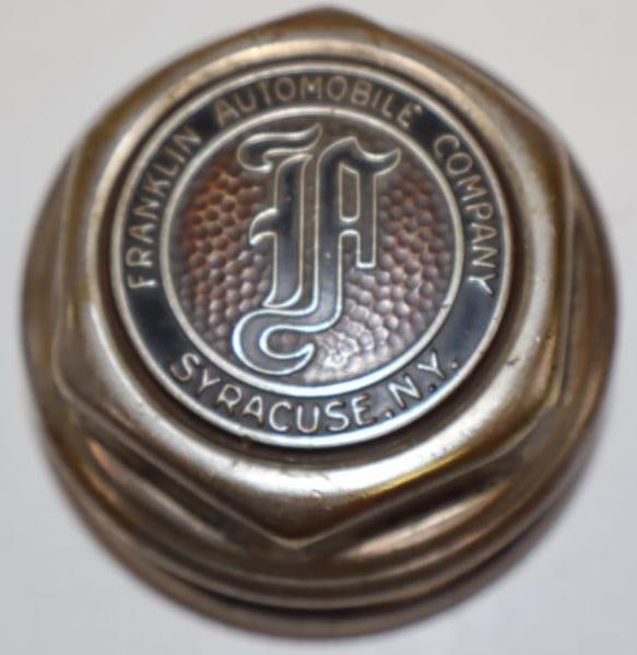 Franklin Automobile Company Brass Embossed Threaded Automobile Hubcap (1 of 2)