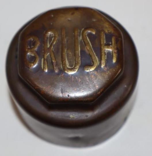 Brush Embossed Brass Threaded Automobile Hubcap (1 of 2)