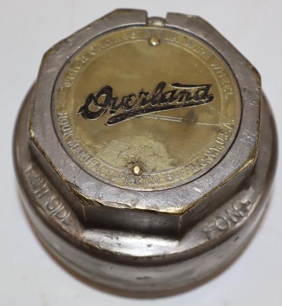 Overland Houk Wire Wheel Threaded Automobile Hubcap (1 of 2)