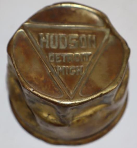Hudson Brass Debossed Threaded Automobile Hubcap (1 of 2)