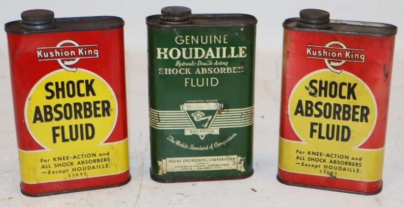 Group of 3 Western Auto and Houde Engineering Shock Absorber Fluid Cans (1 of 2)