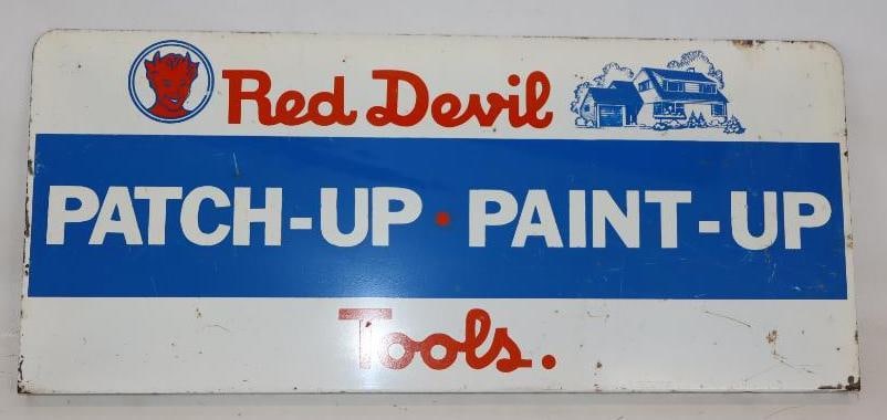 Red Devil Patch-Up Paint-Up Tools Advertising Rack Display Topper Sign (1 of 4)