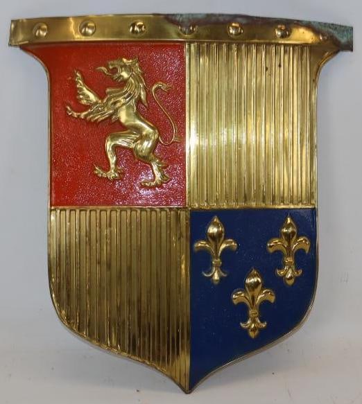 Metal Coat of Arms Embossed Shield Sign: 20" x 21"