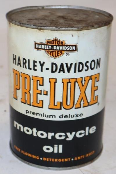 Harley Davidson Pre-Luxe Motorcycle Metal 1 Quart Oil Can (1 of 2)