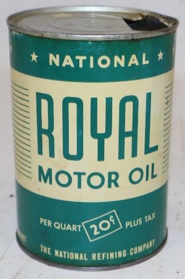 National Oil 20 Cent Pricer Metal 1 Quart Oil Can (1 of 2)