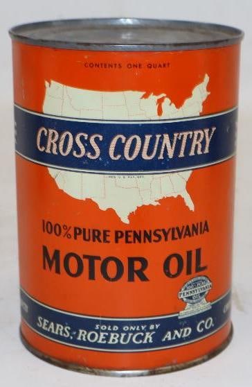 Cross Country 100% Pure Pennsylvania Metal 1 Quart Oil Can (1 of 2)