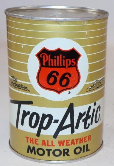 Phillips 66 Trop-Artic Metal 1 Quart Oil Can (1 of 2)