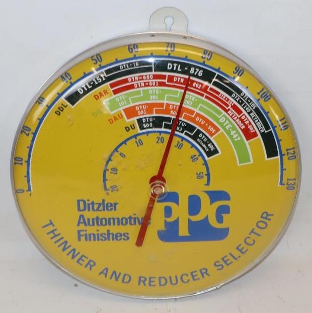 Ditzler Auto Finishes PPG Plastic Face Advertising Thermometer (1 of 2)