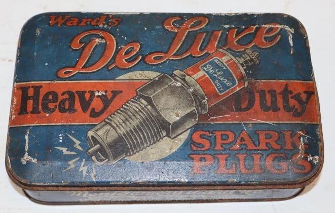 Ward's Deluxe Heavy Duty Spark Plug Tin Litho Advertising Box (1 of 3)