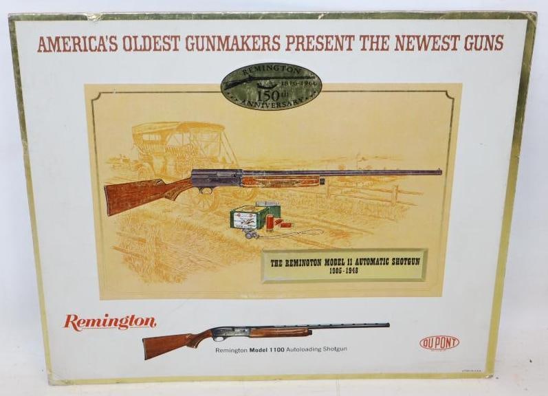 1966 Remington Model 1100 Cardboard Easelback Countertop Advertising Display Sign (1 of 2)