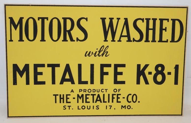 Motors Washed with Metalife K-8-1 Cardboard Easelback Countertop Advertising Display Sign (1 of 2)