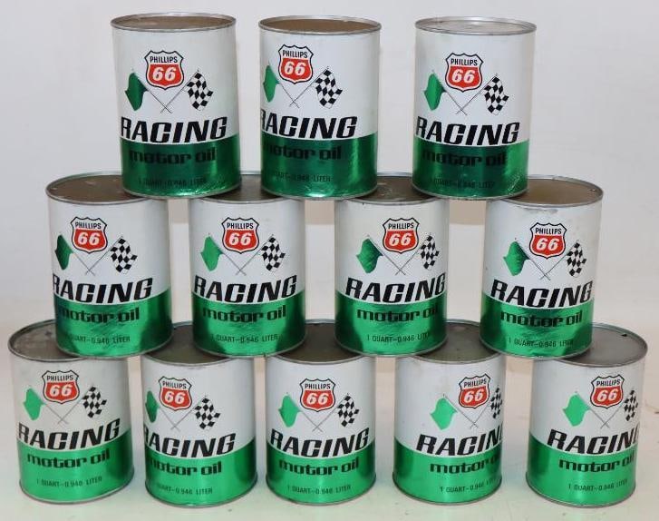 Group of 12 Phillips 66 Racing One Quart Composite Oil Cans (1 of 2)