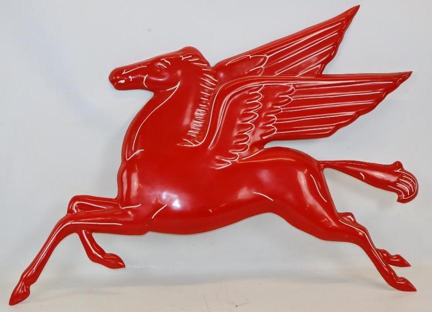 Mobil Pegasus Embossed Fiberglass Single Sided Advertising Sign (1 of 5)