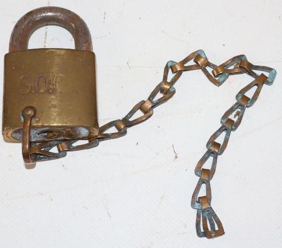 S.O.C. Standard Oil Co Best Brass Lock (1 of 2)
