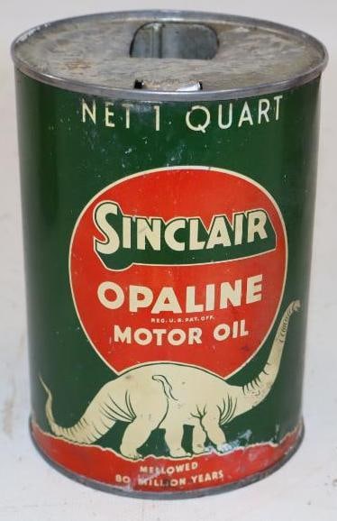 Sinclair Opaline Quart Metal Oil Can (1 of 2)