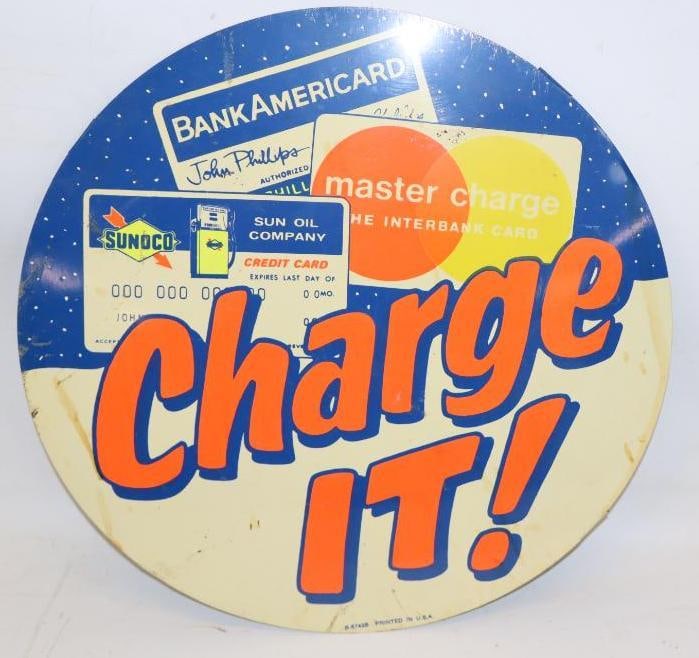 Sunoco and Master Charge Tire Center Advertising Display Sign (1 of 2)