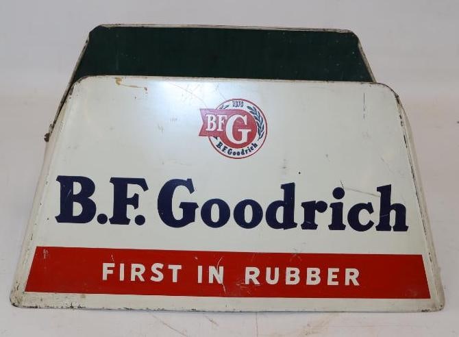 B.F. Goodrich "First in Rubber" Advertising Tire Display: 13.5" x 14.5"x 6" is marked Stout Sign Company, St. Louis