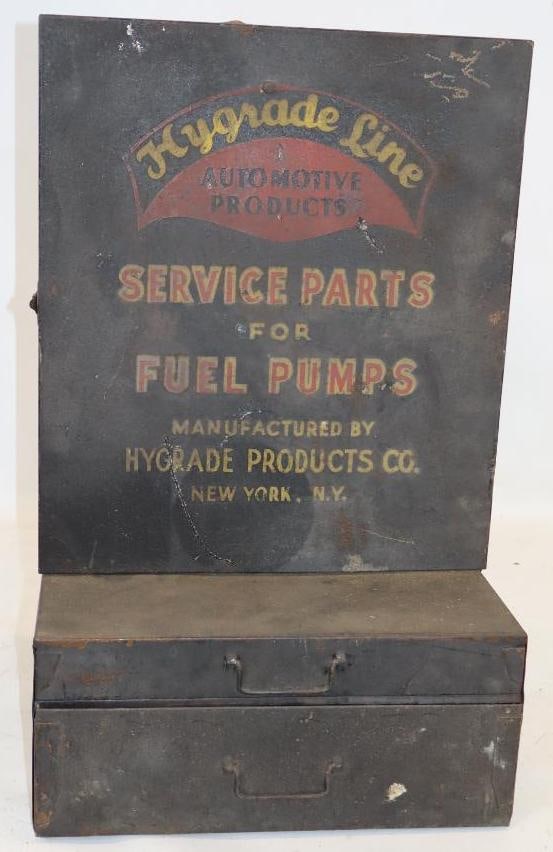 1937 HyGrade Line Automotive Products Advertising Countertop Display Cabinet Complete with 45 (1 of 7)